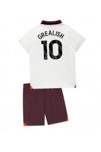 Manchester City Jack Grealish #10 Babyklær Borte Fotballdrakt til barn 2023-24 Korte ermer (+ Korte bukser)